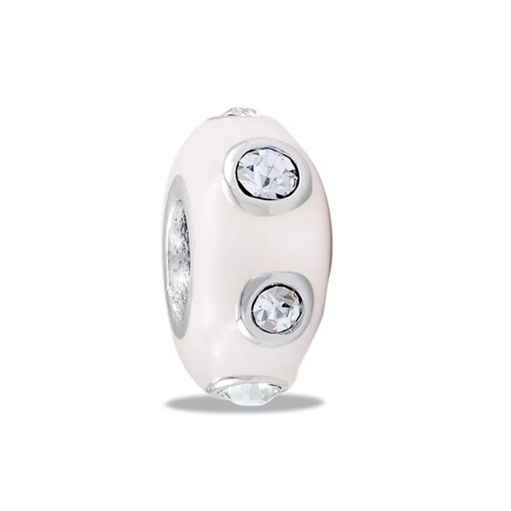 DaVinci Beads White CZ Stopper Bead DB108-2 Interchangeable Jewelry Supplies Beading Gift