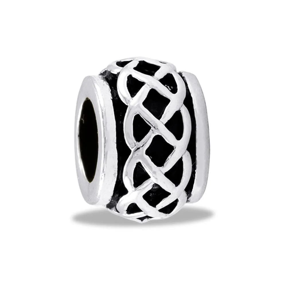 DaVinci BeadsBlack with Silver Braiding Bead DB105-9 Interchangeable Jewelry Supplies Beading Gift
