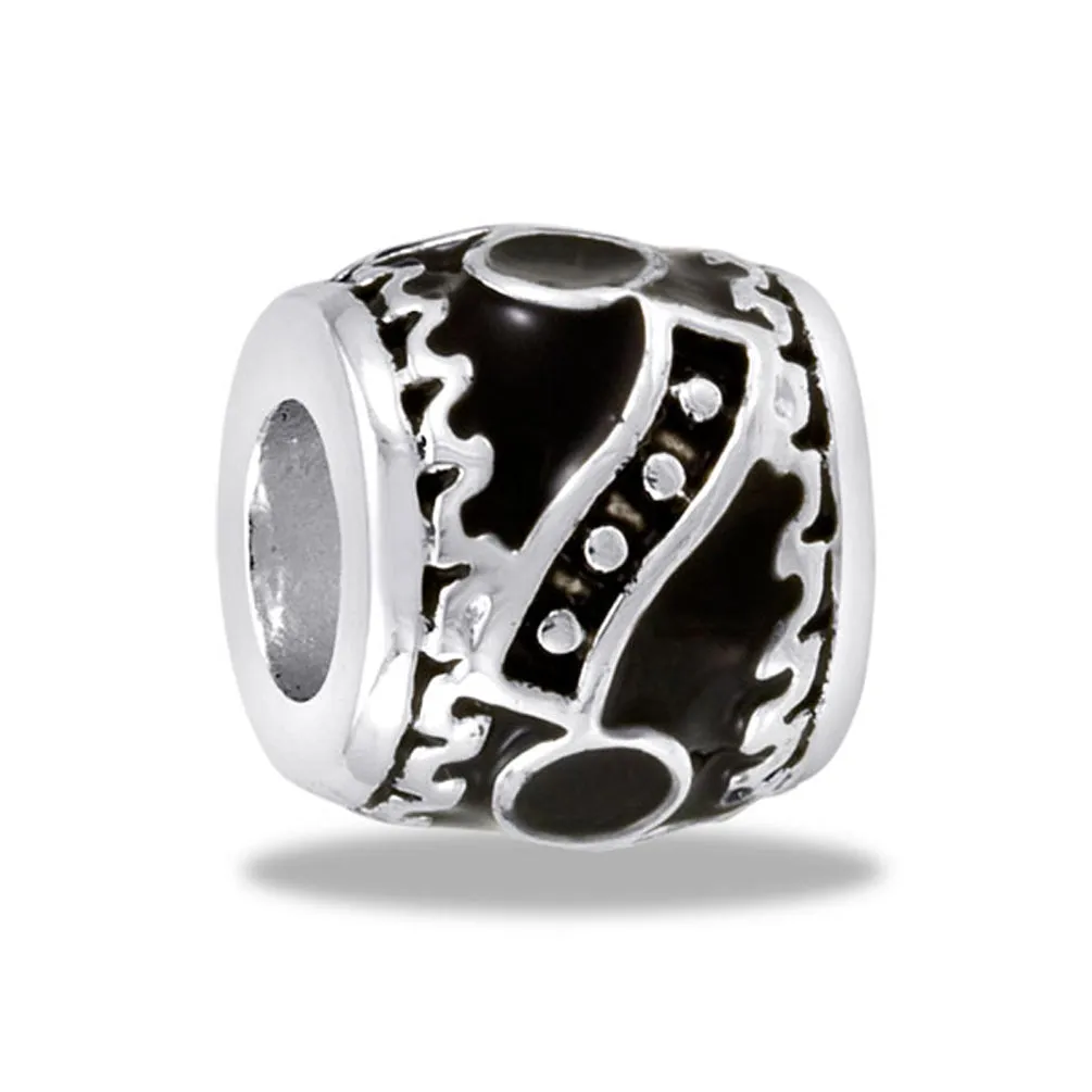DaVinci Black Abstract Bead DB103-6 Interchangeable Jewelry Supplies Beading Gift