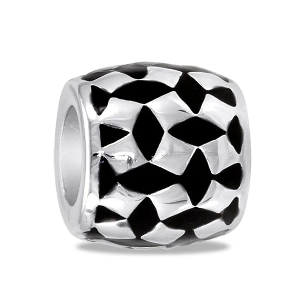 DaVinci Black and Silver Diamond Bead DB102-6 Interchangeable Jewelry Supplies Beading Gift