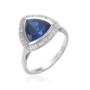 Deco Inspired Ring in Sapphire