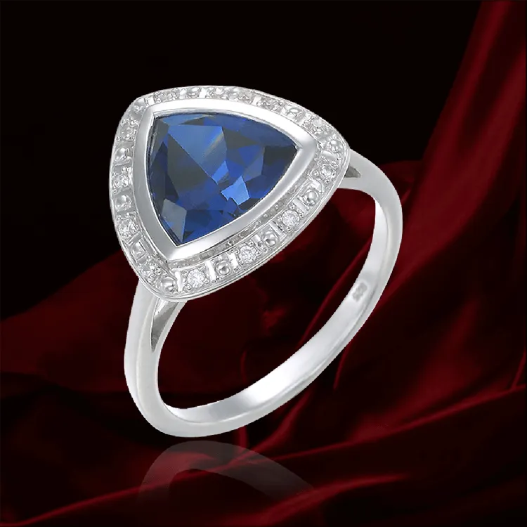 Deco Inspired Ring in Sapphire