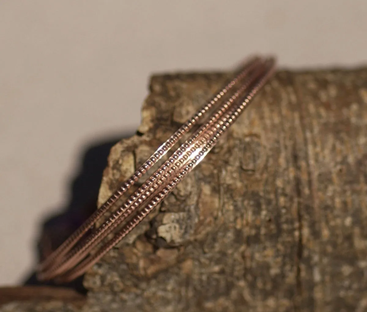 Delicate ring wire w/ dot pattern 1.25mm textured metal wire strip