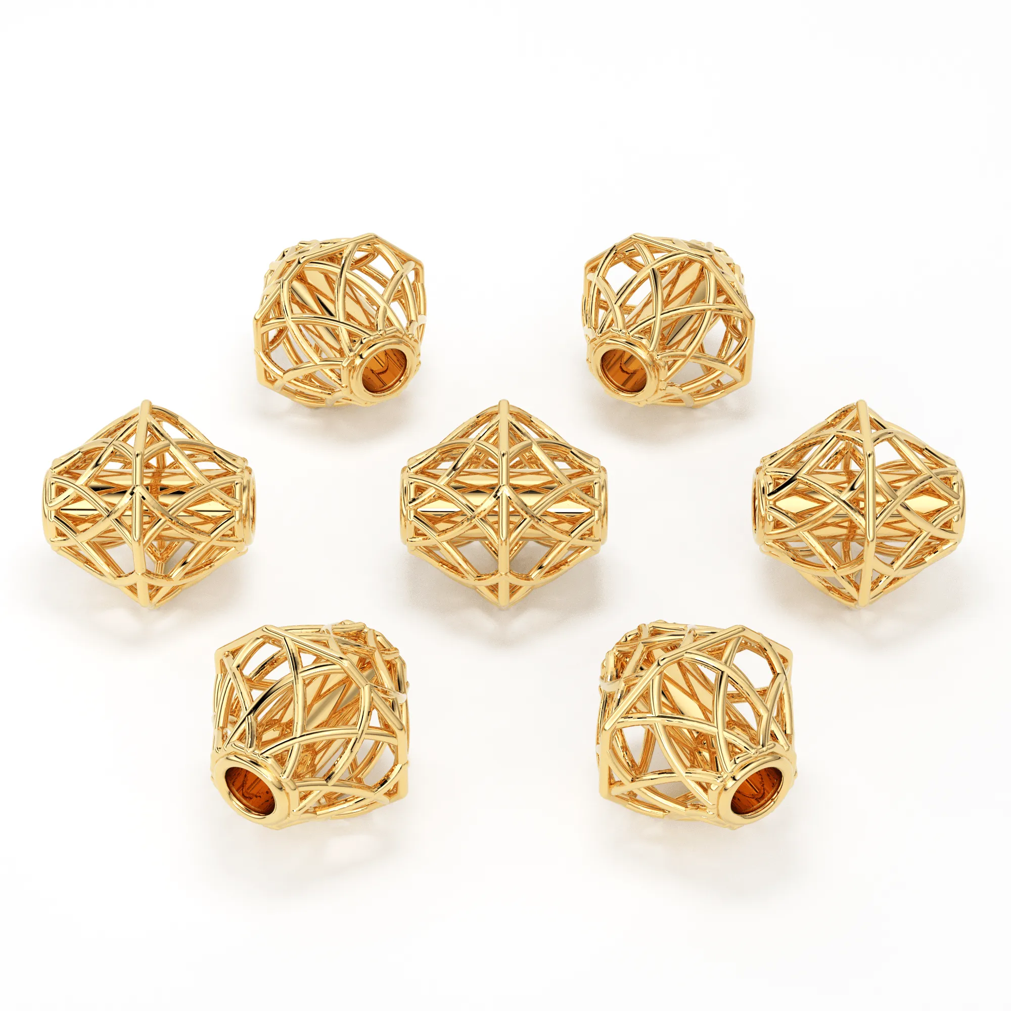 Designer Cone Solid Gold 14k 18k Handmade Gold Spacer Bead Jewelry Making Supply 5mm