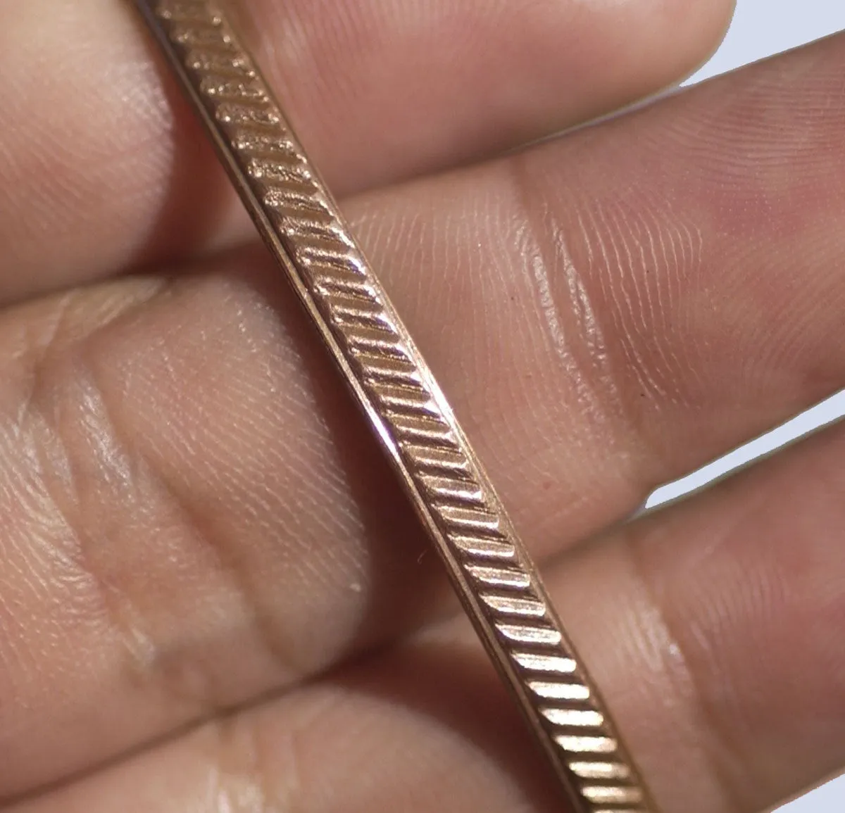 Diagonal stripes bangle bracelet wire 3.4mm patterned wire for making rings