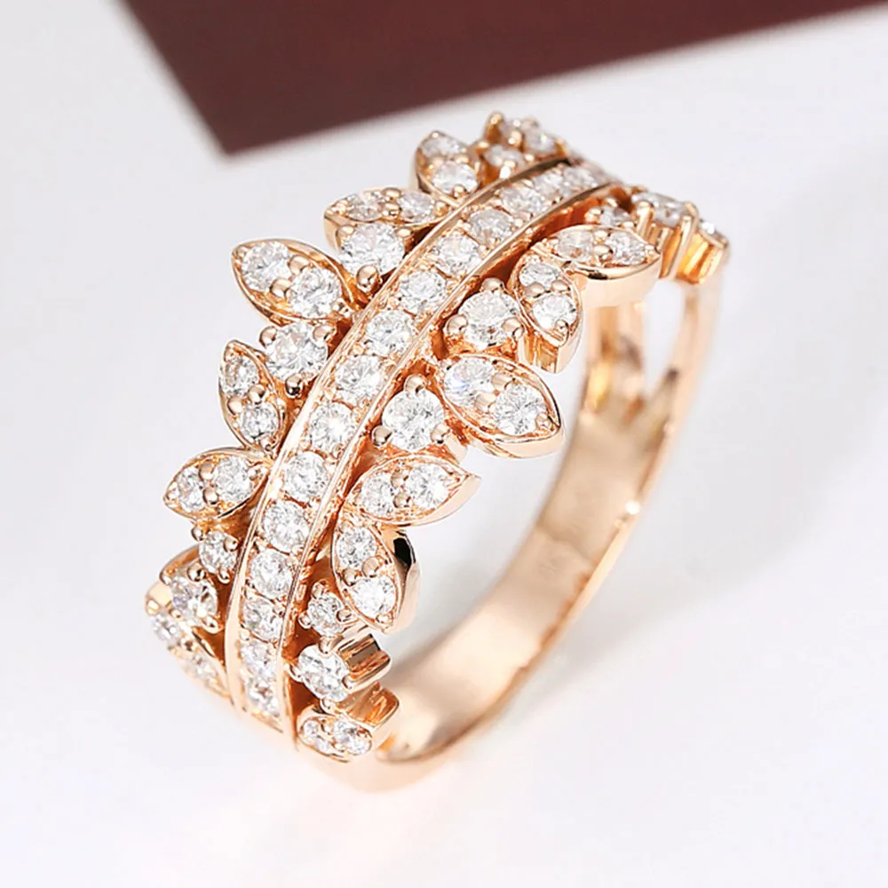 Diamond Crown Style Symmetrical Layers Ring