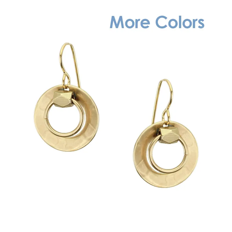 Dished Ring with Bead and Small Ring Wire Earring