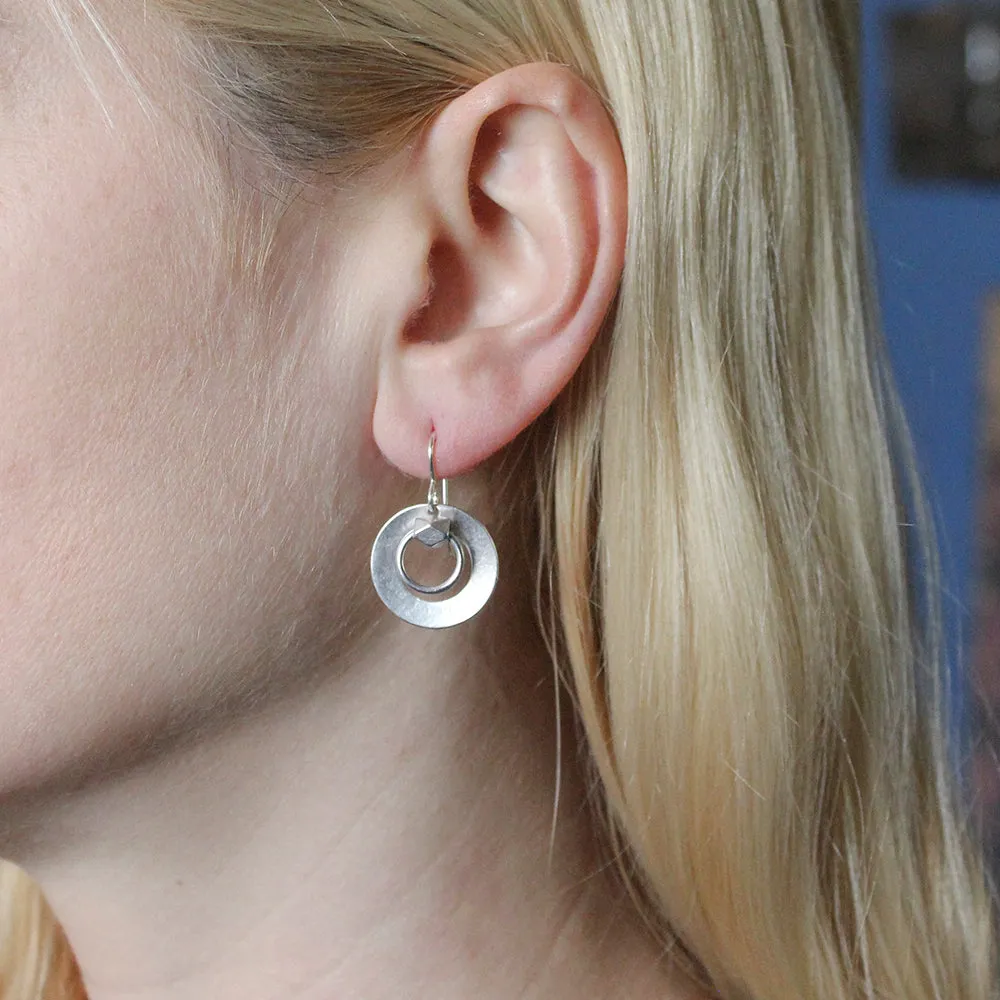 Dished Ring with Bead and Small Ring Wire Earring