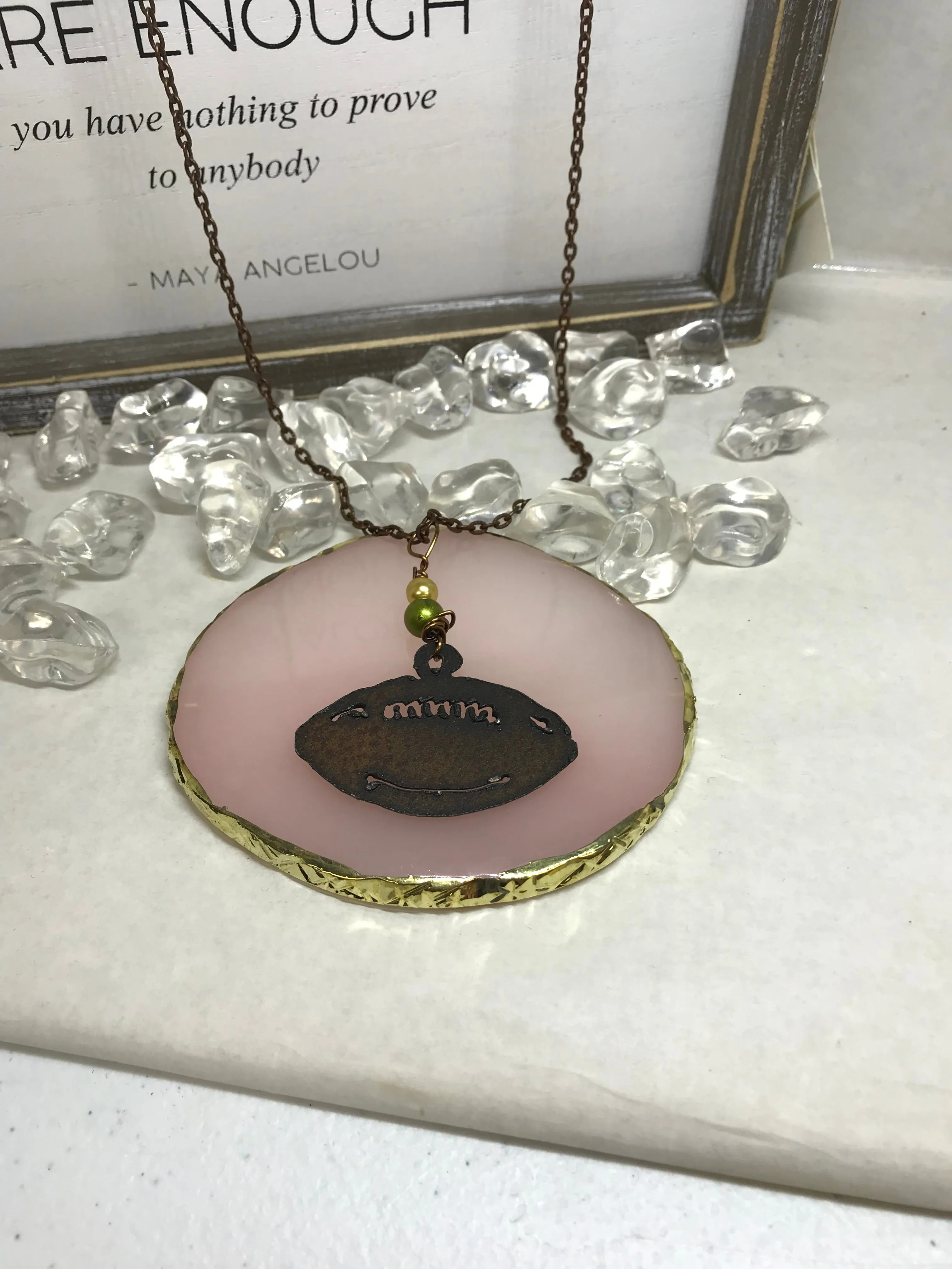 Distressed Metal Football Necklace
