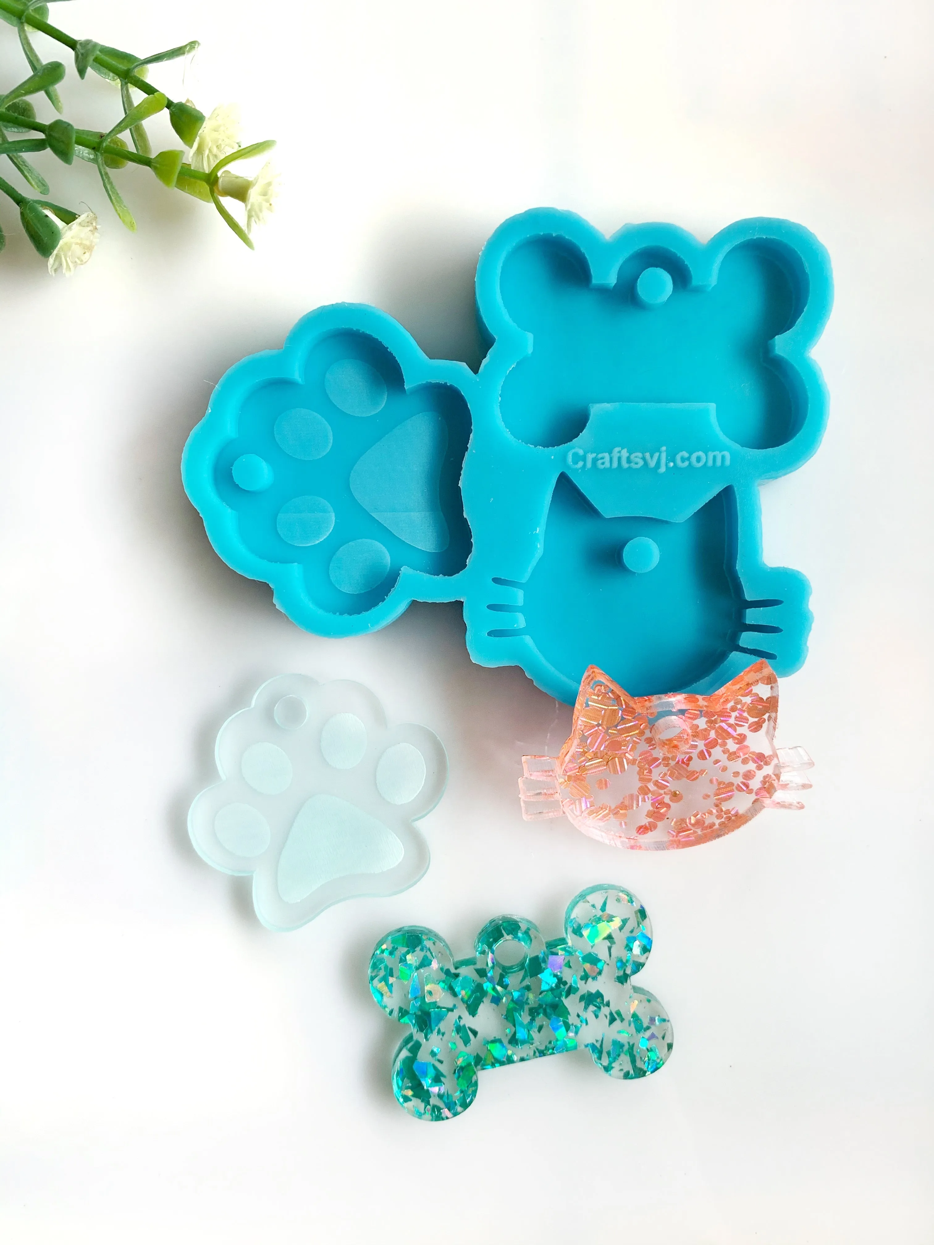 Dog and cat ID tags silicone mold / Molde de silicón de plaquitas de identificación para perros y gatos