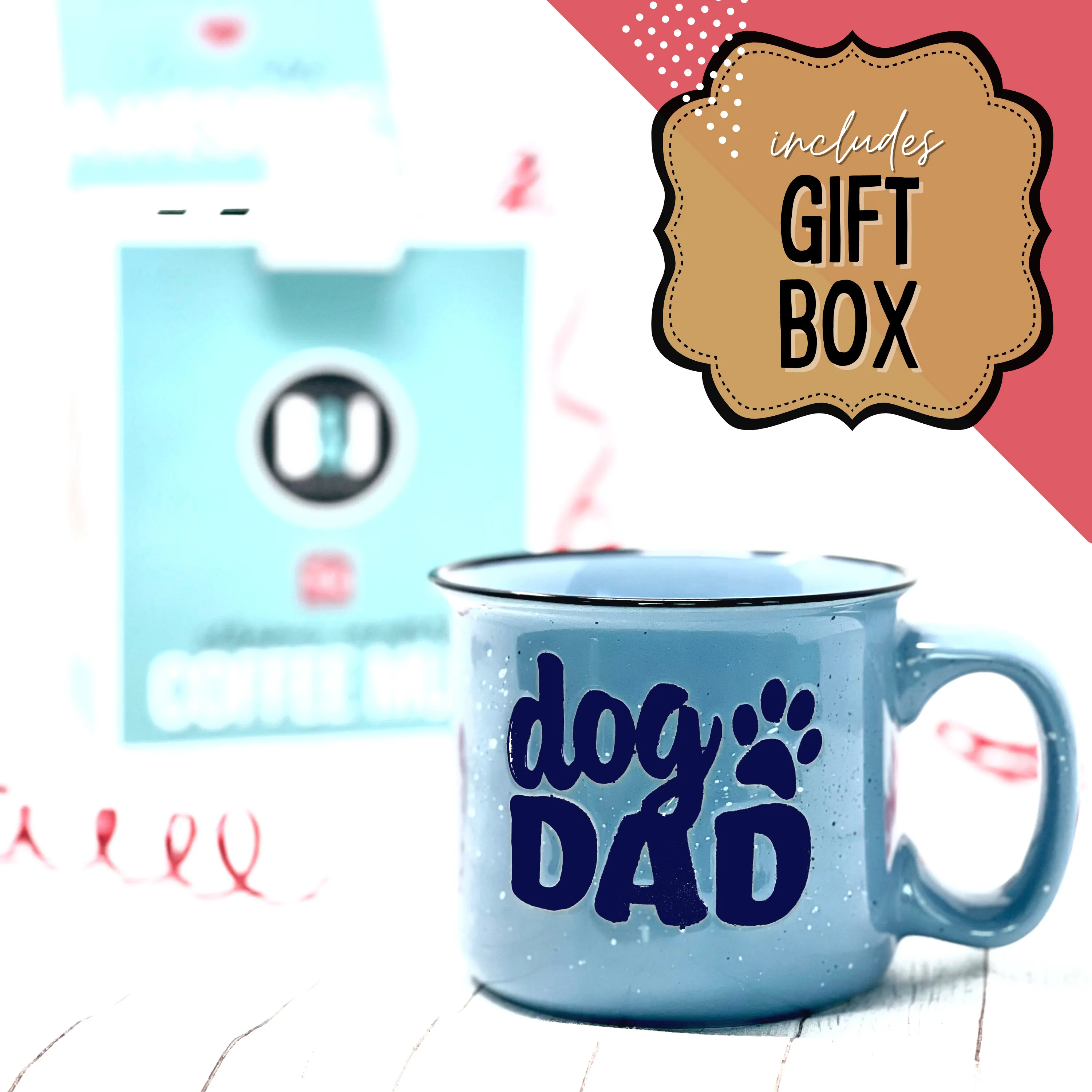 Dog Dad 15 oz Light Blue Ceramic Mug for Dog Lovers