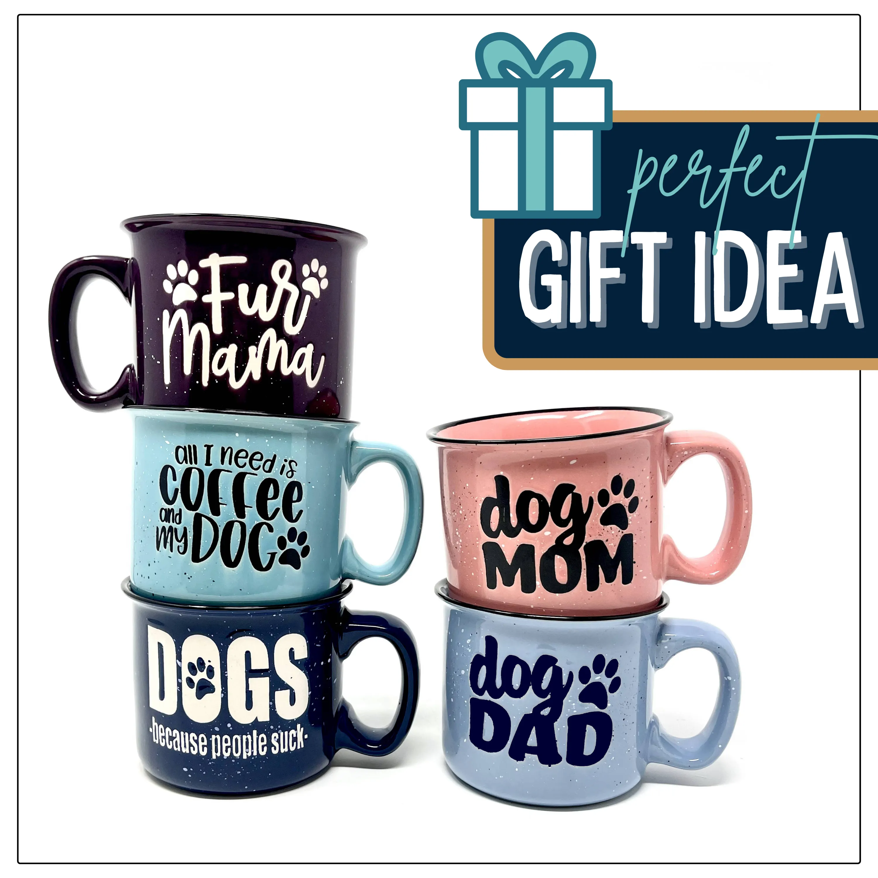 Dog Dad 15 oz Light Blue Ceramic Mug for Dog Lovers