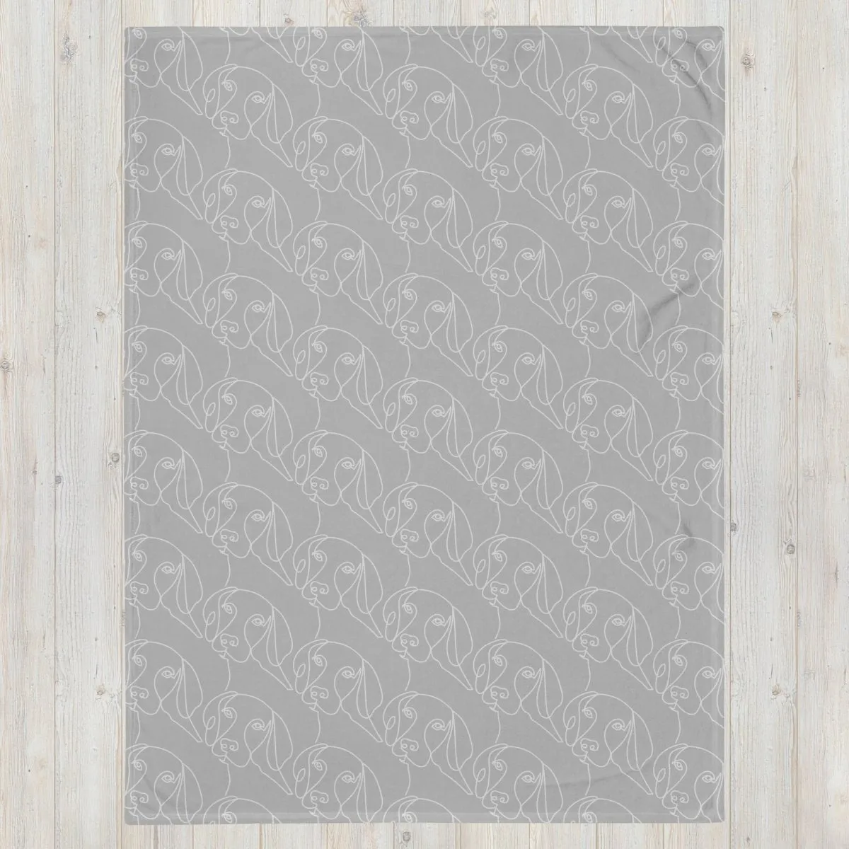 Dog Lover Light Grey Throw Blanket
