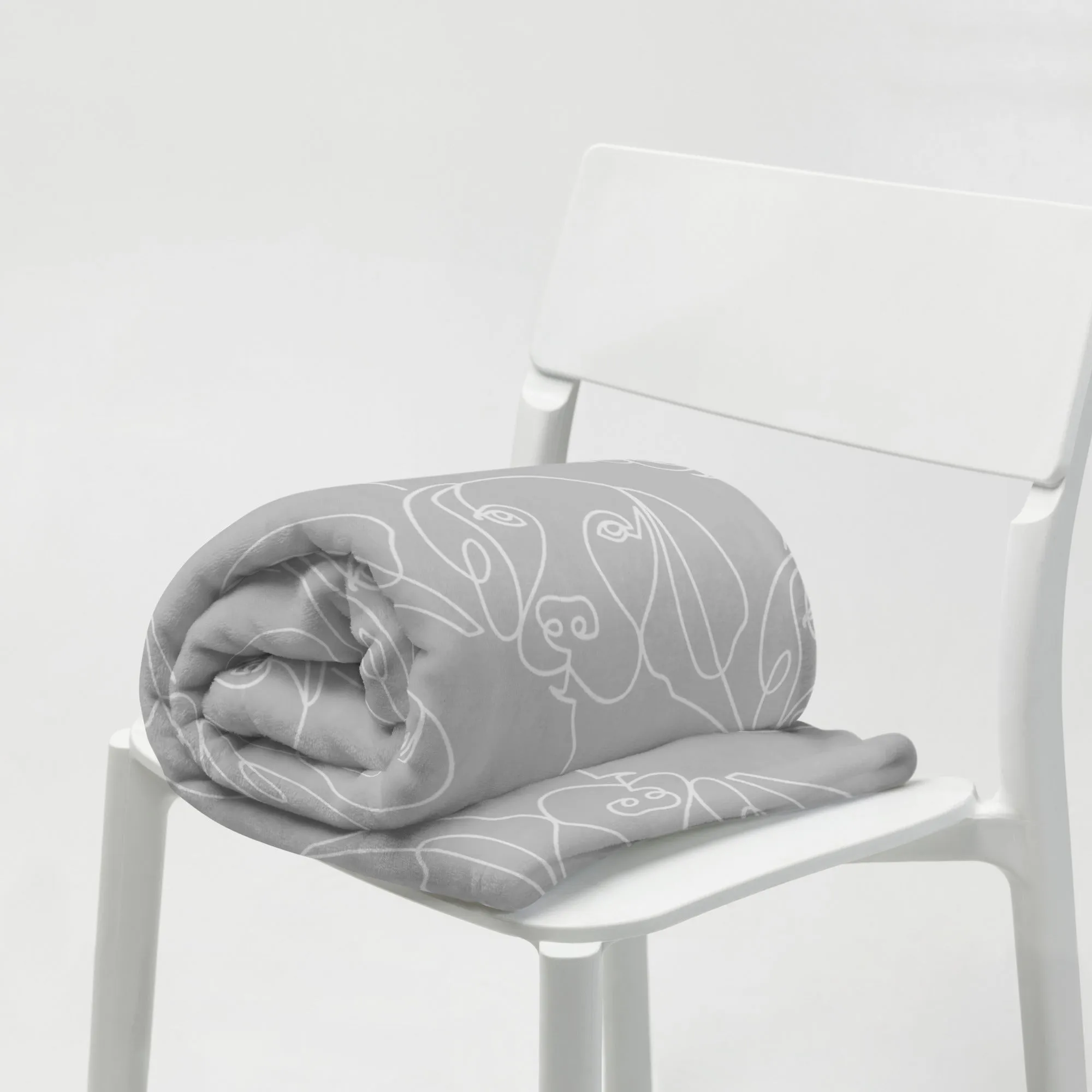 Dog Lover Light Grey Throw Blanket