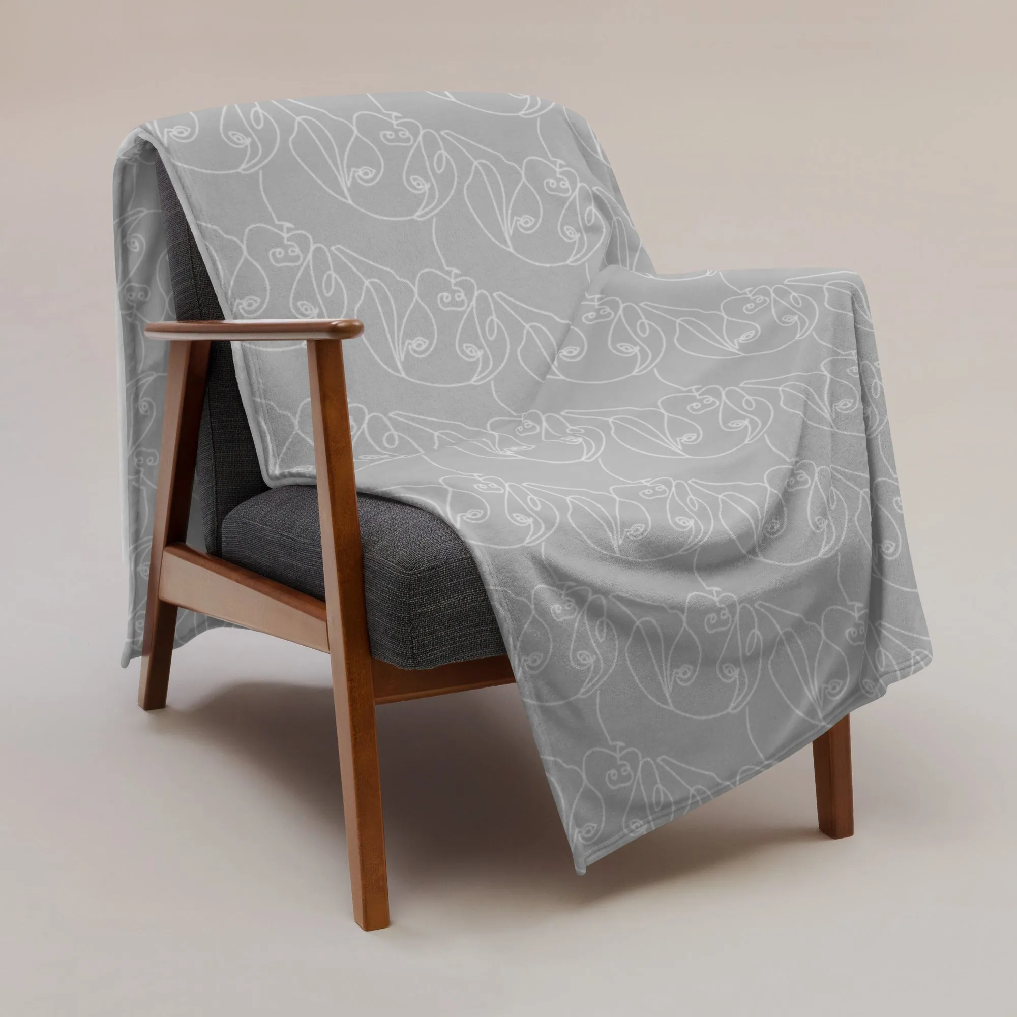 Dog Lover Light Grey Throw Blanket