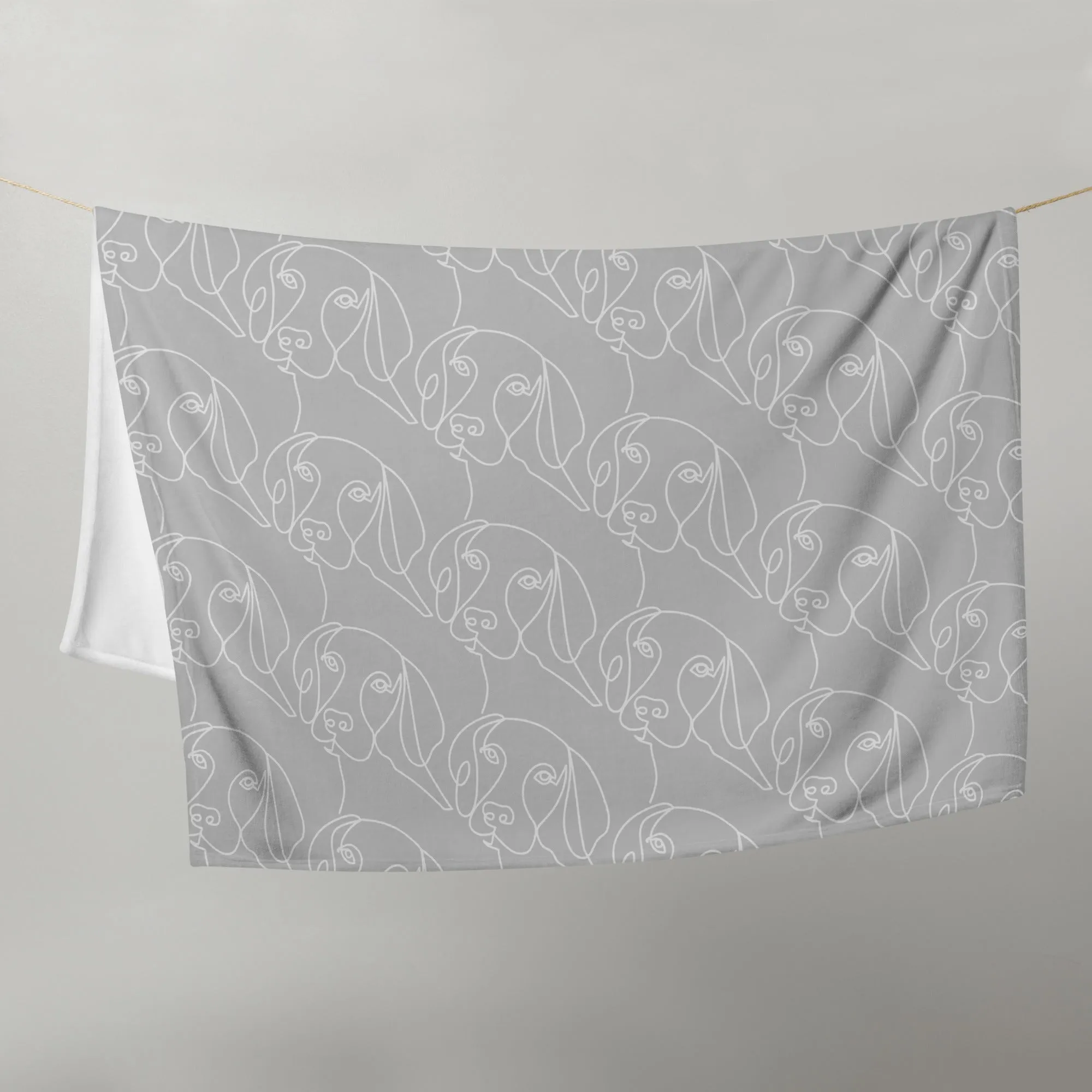Dog Lover Light Grey Throw Blanket