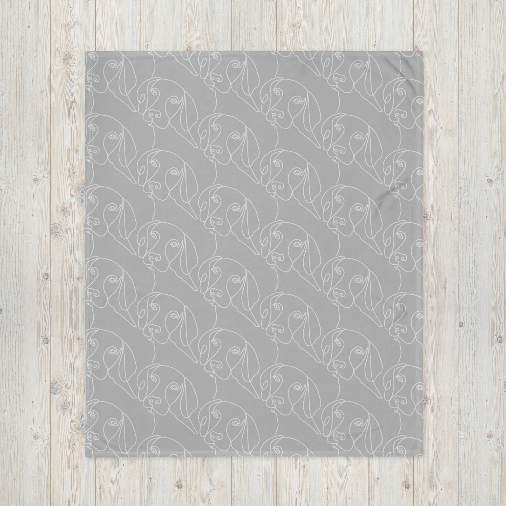 Dog Lover Light Grey Throw Blanket