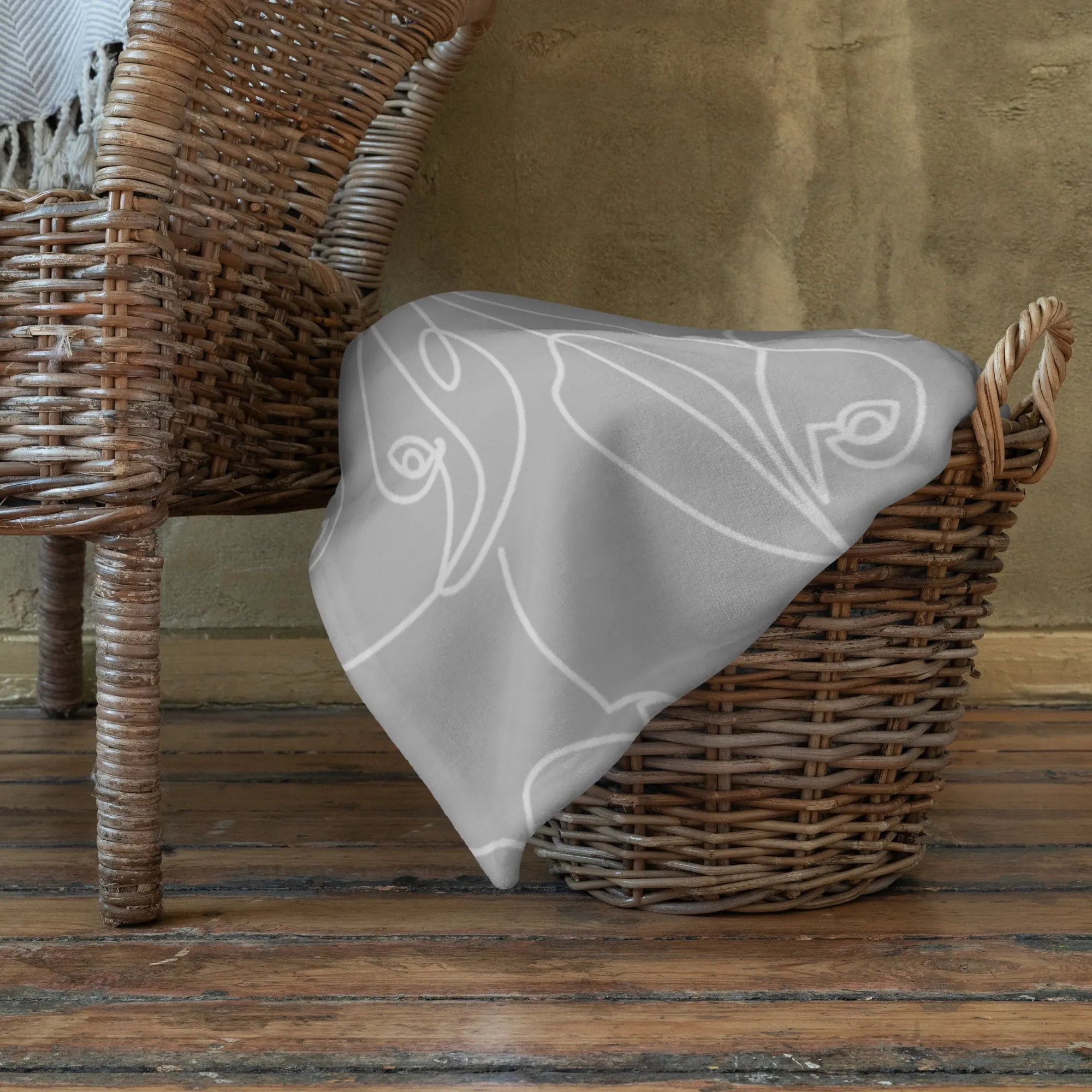 Dog Lover Light Grey Throw Blanket