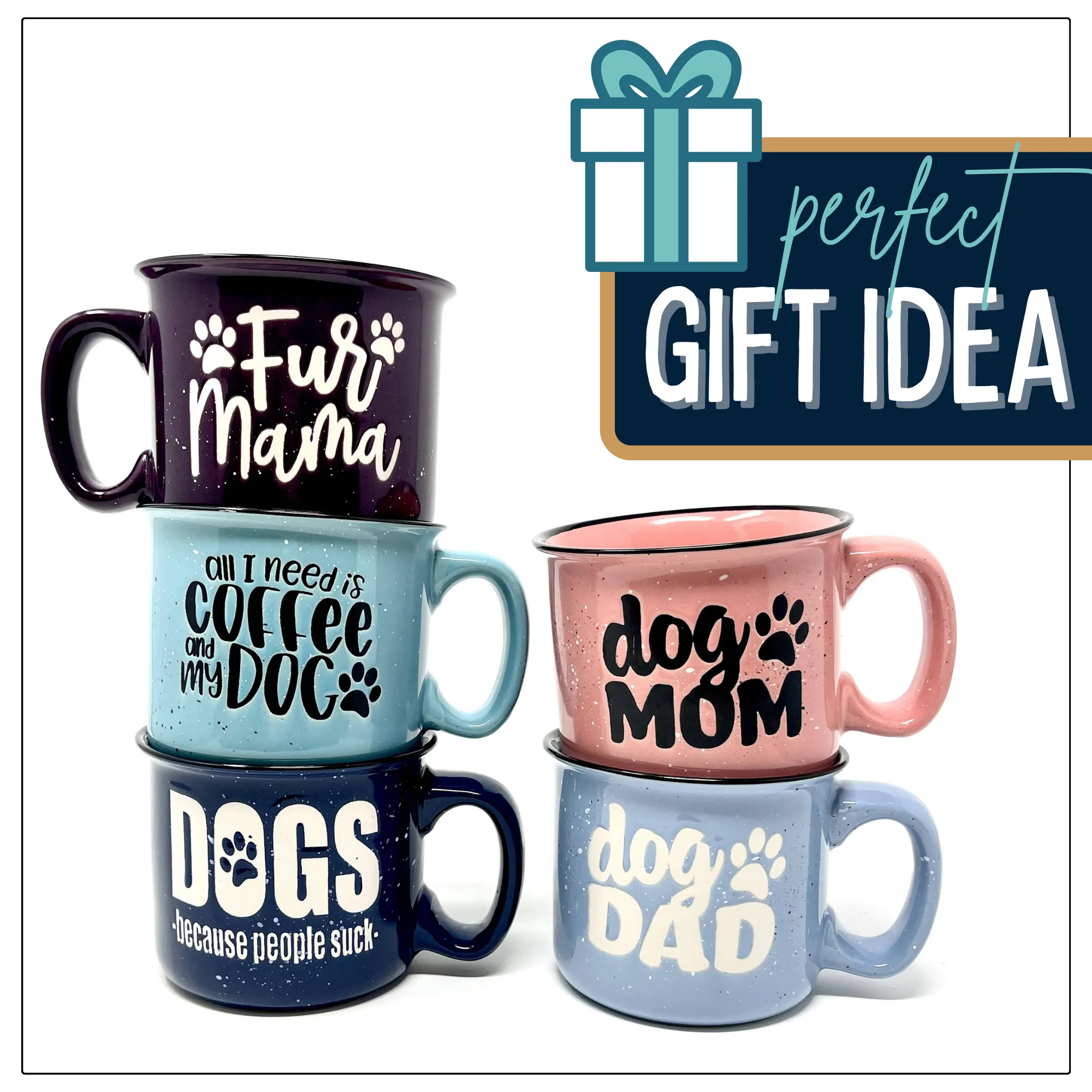 Dog Mom 15 oz Coral Ceramic Mug for Dog Lovers
