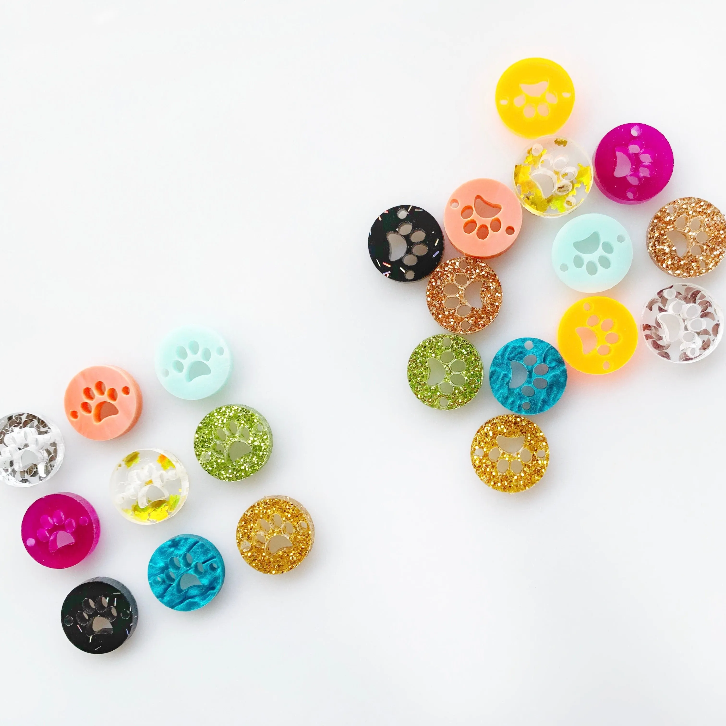 Dog Paw Connectors / 10 Pieces, 15mm