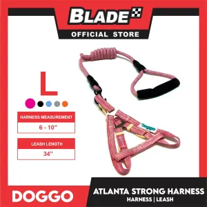 Doggo Atlanta Strong Harness and Leash Set Large (Pink)