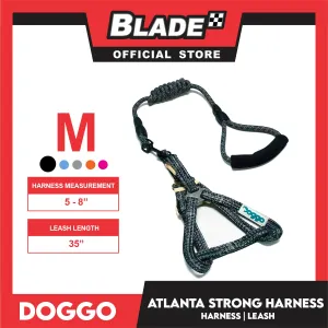 Doggo Atlanta Strong Harness and Leash Set Medium Size (Black)
