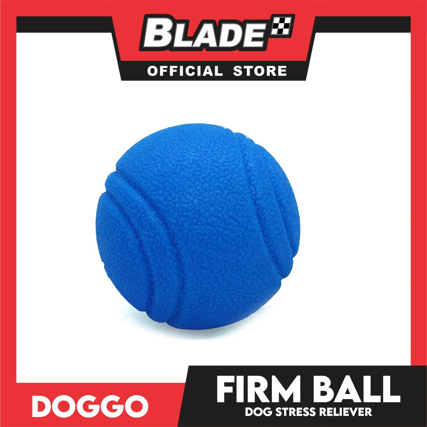 Doggo Bouncy Firm Ball Natural Rubber Small Size (Blue) Dog Toy