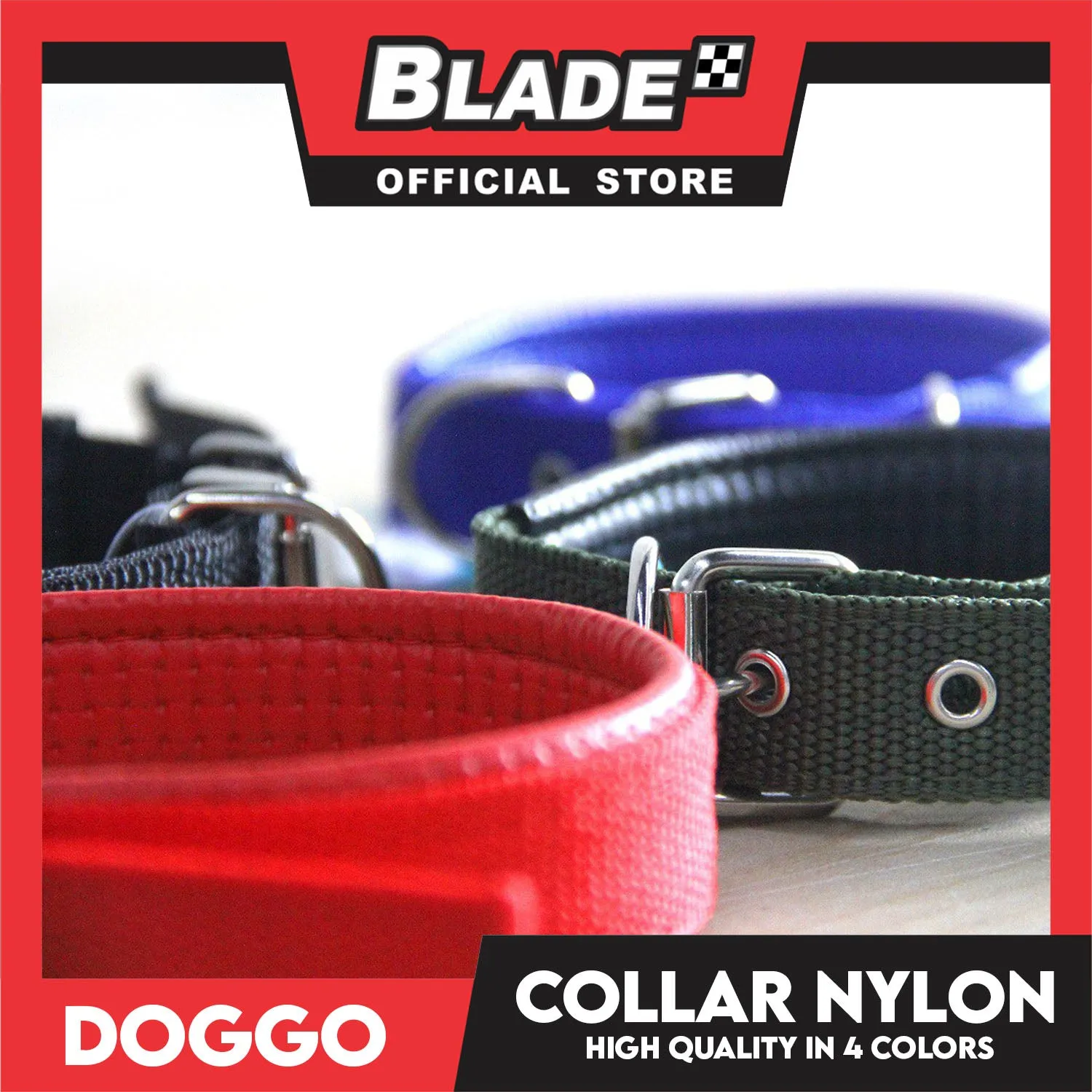 Doggo Dog Collar Adjustable Buckle Medium Size (Green) Collar Nylon for Dog