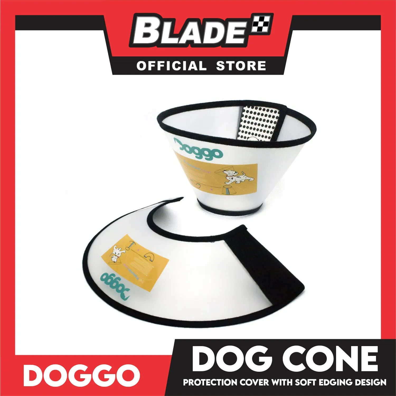 Doggo Dog Cone Protection Cover Adjustable Cone Protective Collar (Medium)