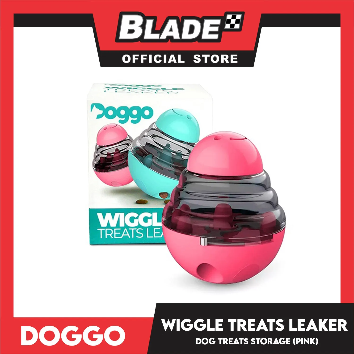Doggo Dog Wiggle Treats Leaker (Pink) Storage Treats for Dog