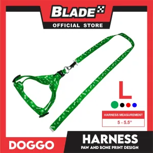 Doggo Harness Leash With Design Large Size (Green) Harness Leash for Your Puppy