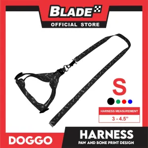 Doggo Harness Leash With Design Small Size (Black) Harness Leash for Your Puppy