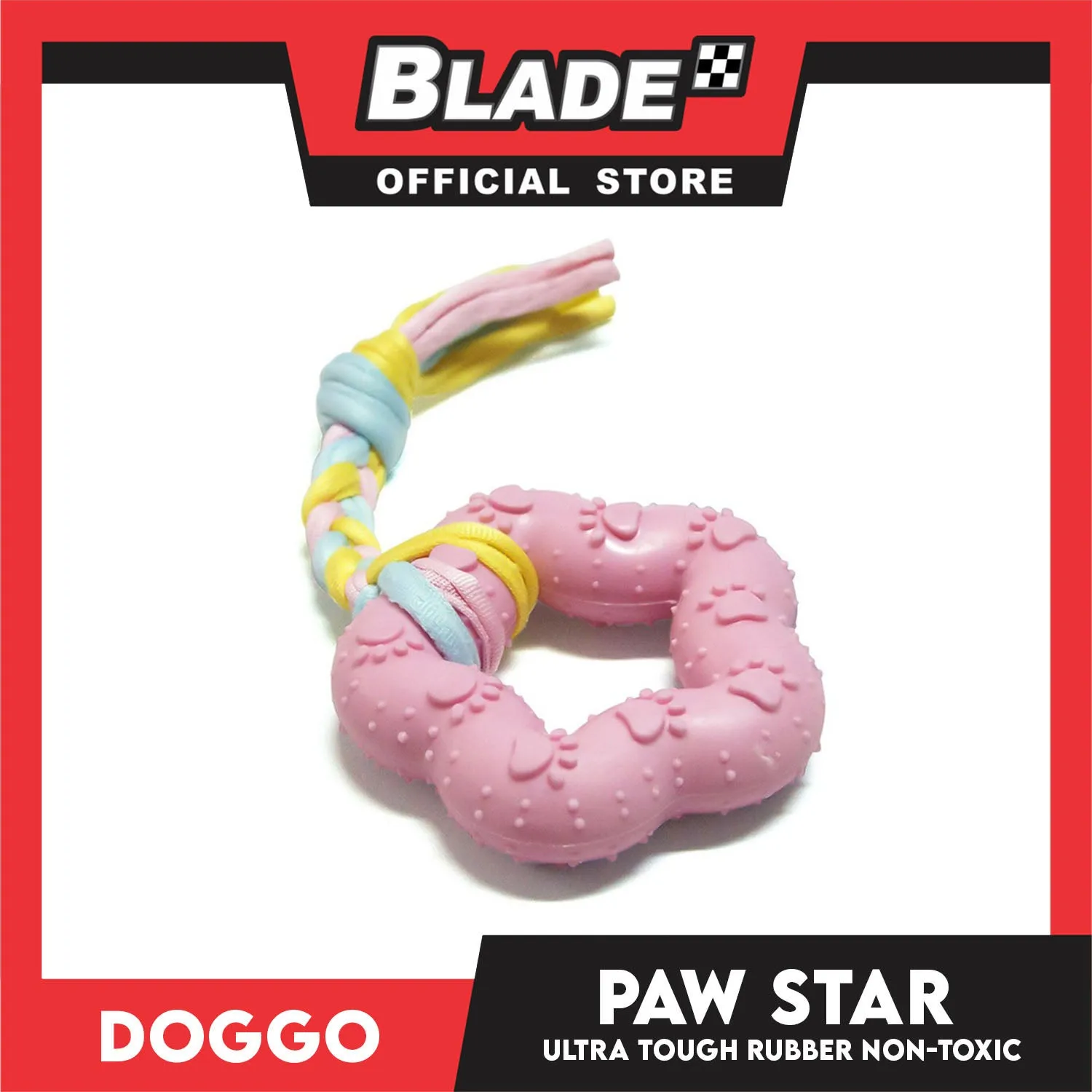 Doggo Paw Star (Pink) Ultra Tough Rubber Pet Toy