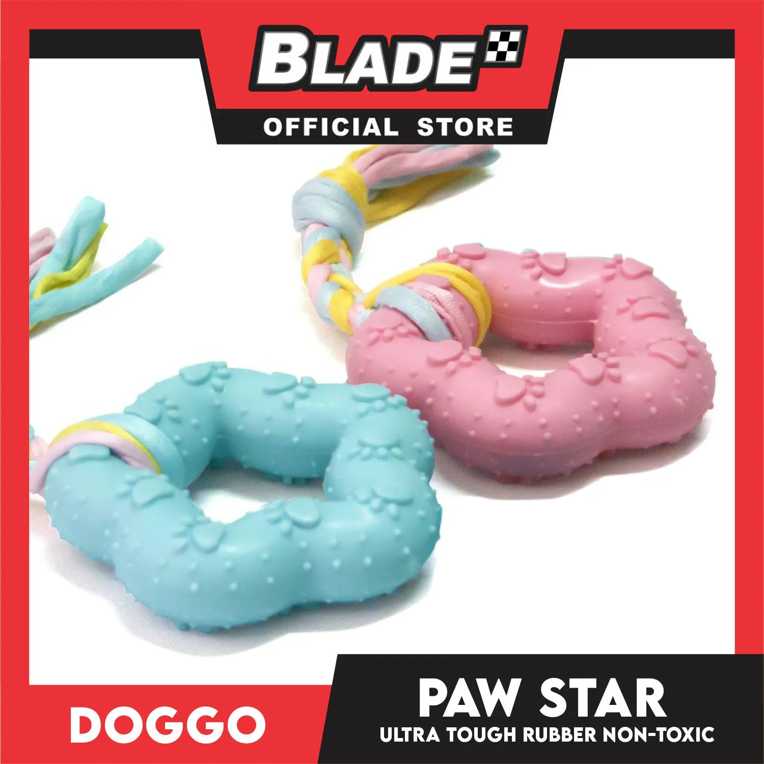 Doggo Paw Star (Pink) Ultra Tough Rubber Pet Toy