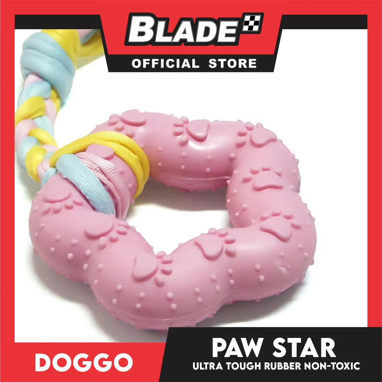 Doggo Paw Star (Pink) Ultra Tough Rubber Pet Toy