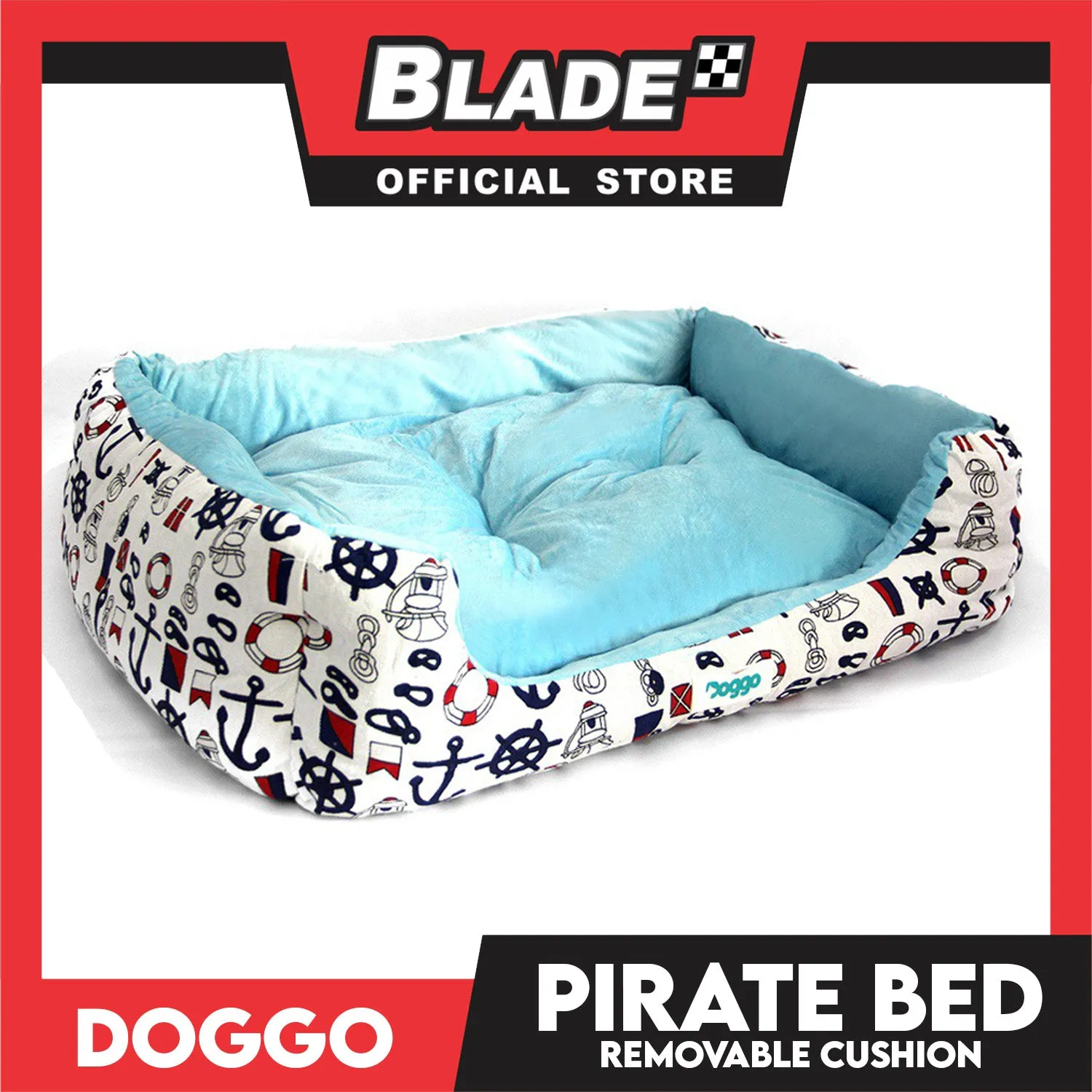 Doggo Pirate Bed (Small) Pet Sleeping Bed Dog Bed Pirate Theme