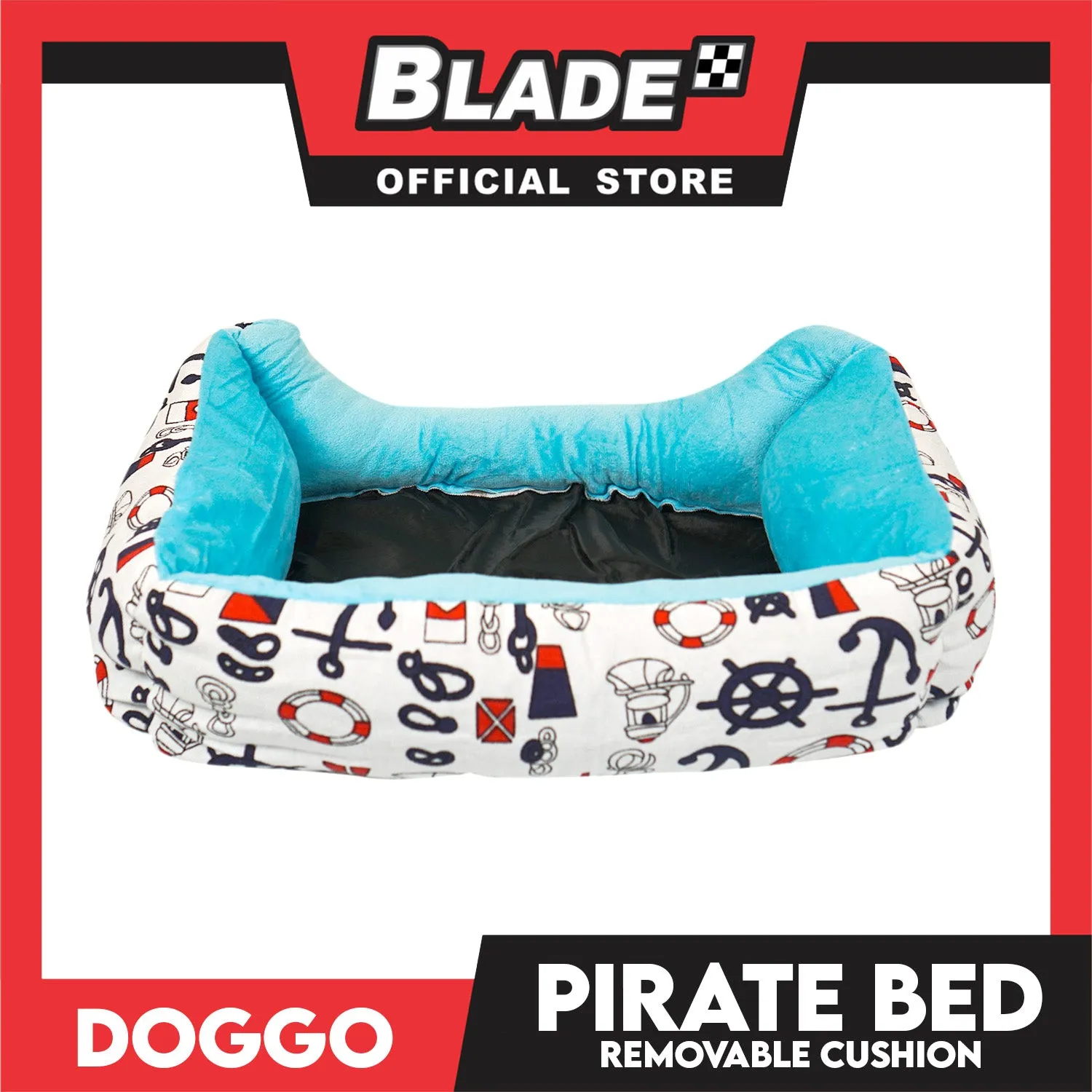 Doggo Pirate Bed (Small) Pet Sleeping Bed Dog Bed Pirate Theme