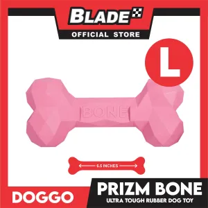 Doggo Prizm Bone Pink Color 6.5' ' (Large Size) Ultra Tough Rubber Dog Toy