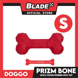 Doggo Prizm Bone Red Color 4.5' ' (Small Size) Ultra Tough Rubber Dog Toy