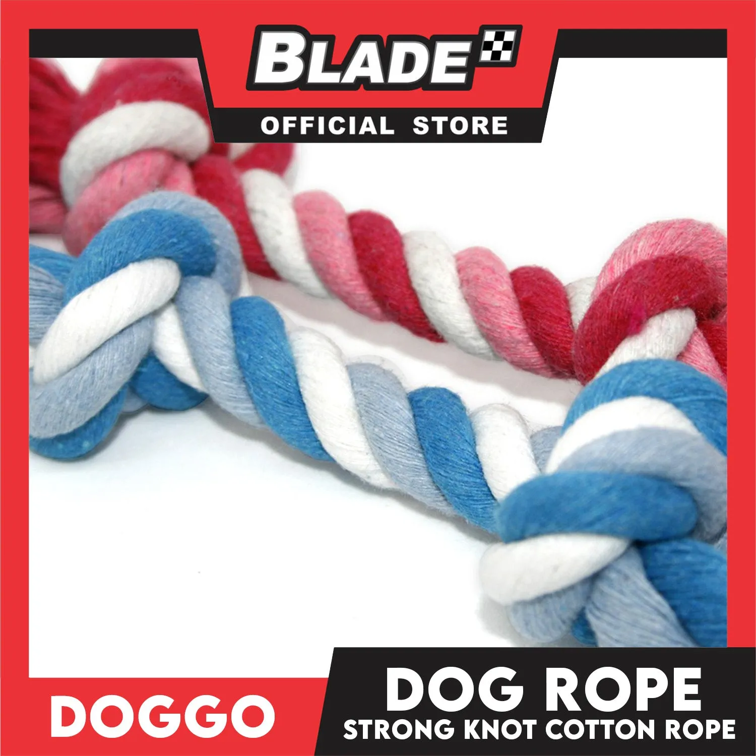 Doggo Rope Thick Fiber 4.5' ' Small Size (Blue) Perfect Toy for Dog