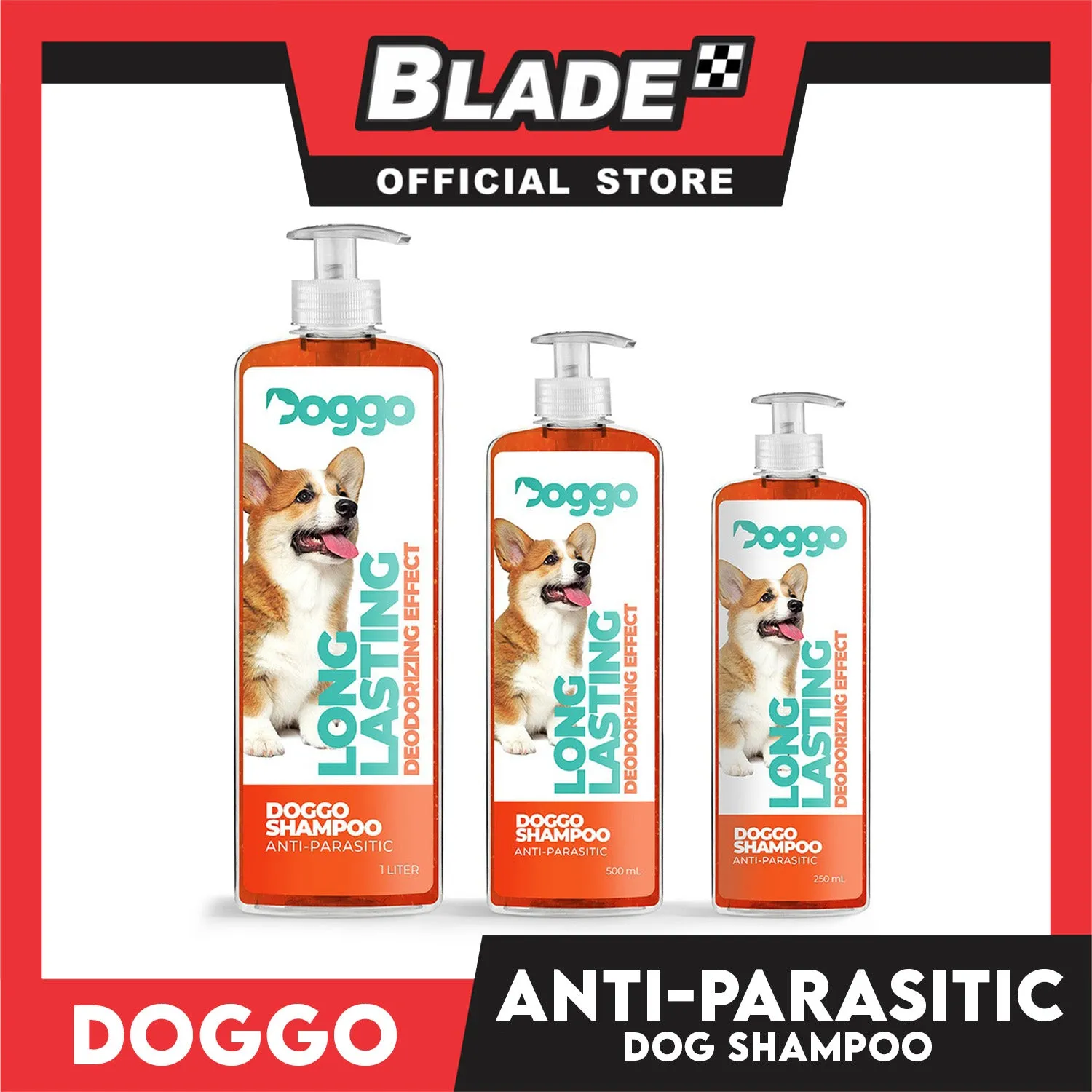 Doggo Shampoo Long Lasting Deodorizing Effect 1 Liter (Anti-Parasitic) Shampoo for Your Pet