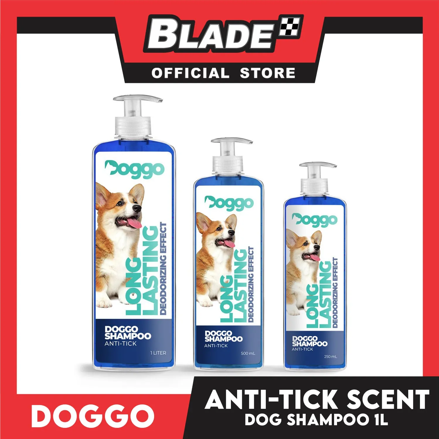 Doggo Shampoo Long Lasting Deodorizing Effect 1 Liter (Anti-Tick) Shampoo for Your Pet