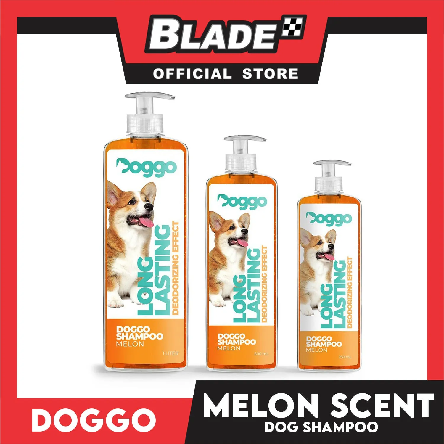 Doggo Shampoo Long Lasting Deodorizing Effect 1 Liter (Melon) Shampoo for Your Pet