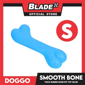 Doggo Smooth Bone (Blue) Small Size Thick Rubber Material Dog Toy