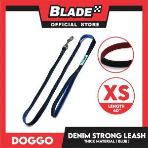 Doggo Strong Leash Denim Design Extra Small (Blue) Leash for Your Dog