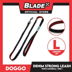 Doggo Strong Leash Denim Design Large (Red) Leash for Your Dog