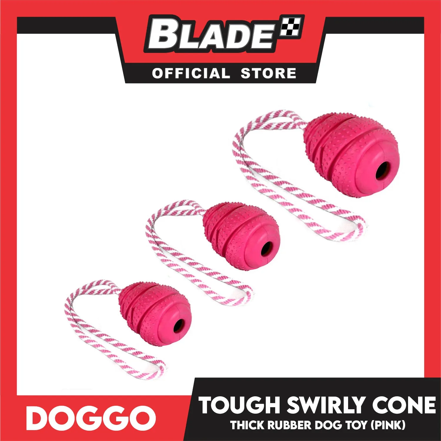 Doggo Tough Swirly Cone Design Pink (Small)