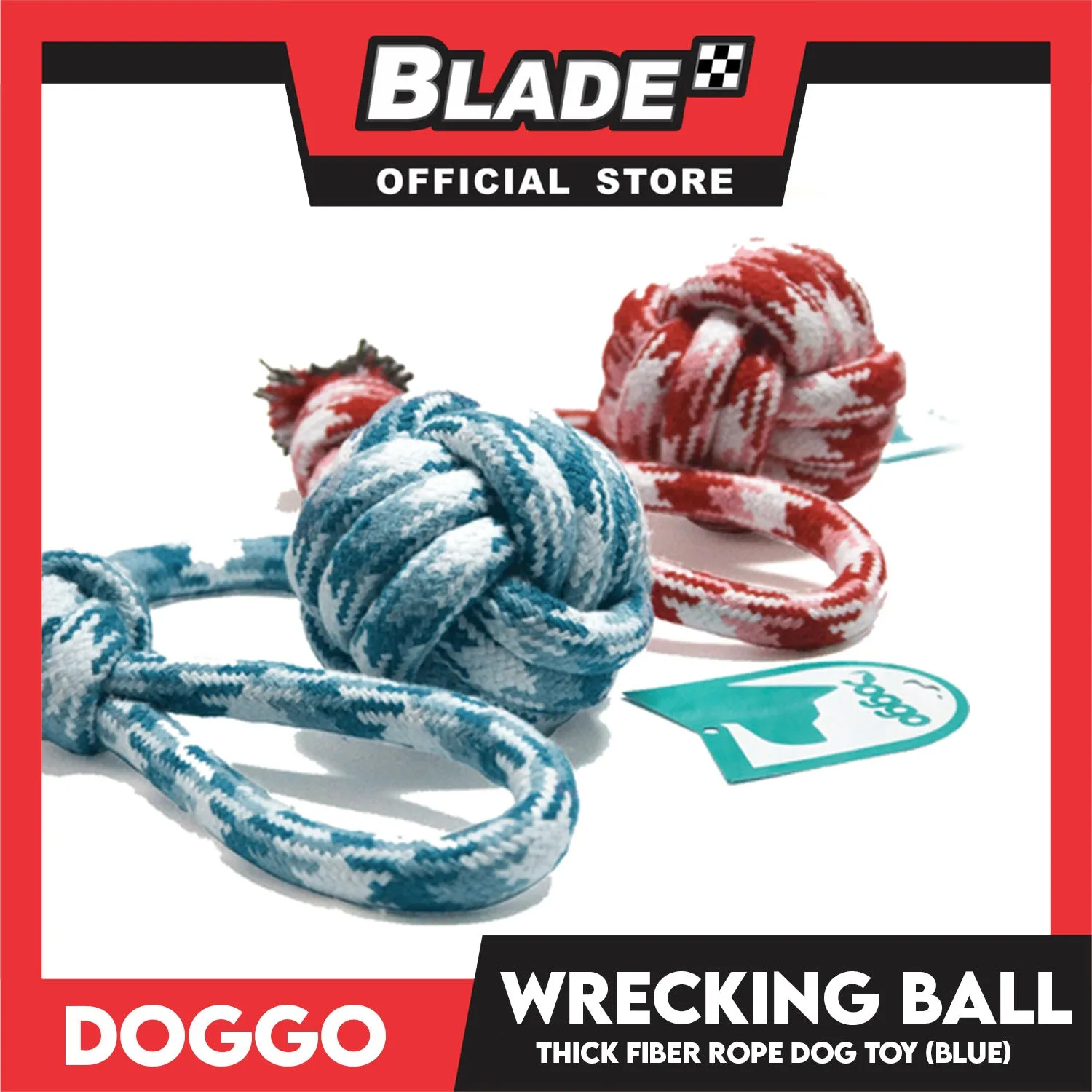 Doggo Wrecking Ball Large Size (Blue) Ultra Fiber Dog Toy