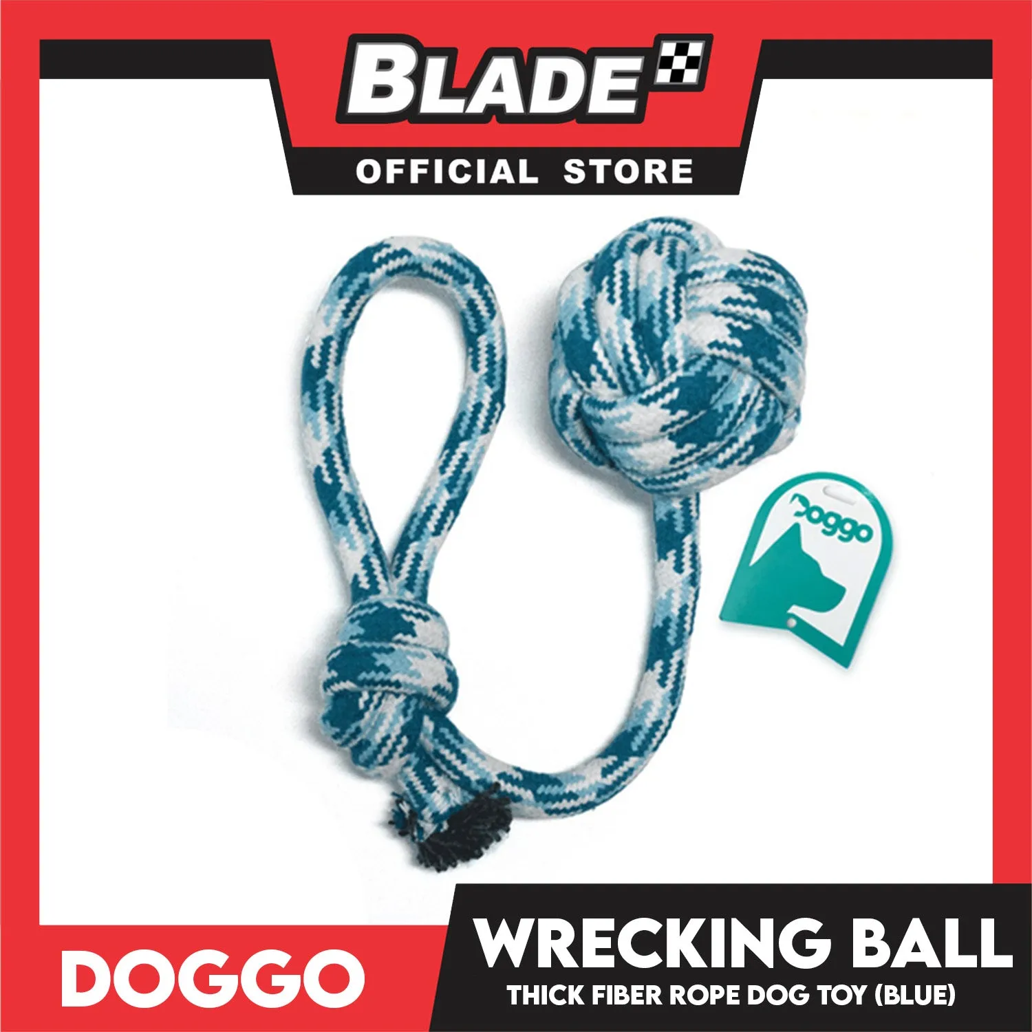 Doggo Wrecking Ball Large Size (Blue) Ultra Fiber Dog Toy