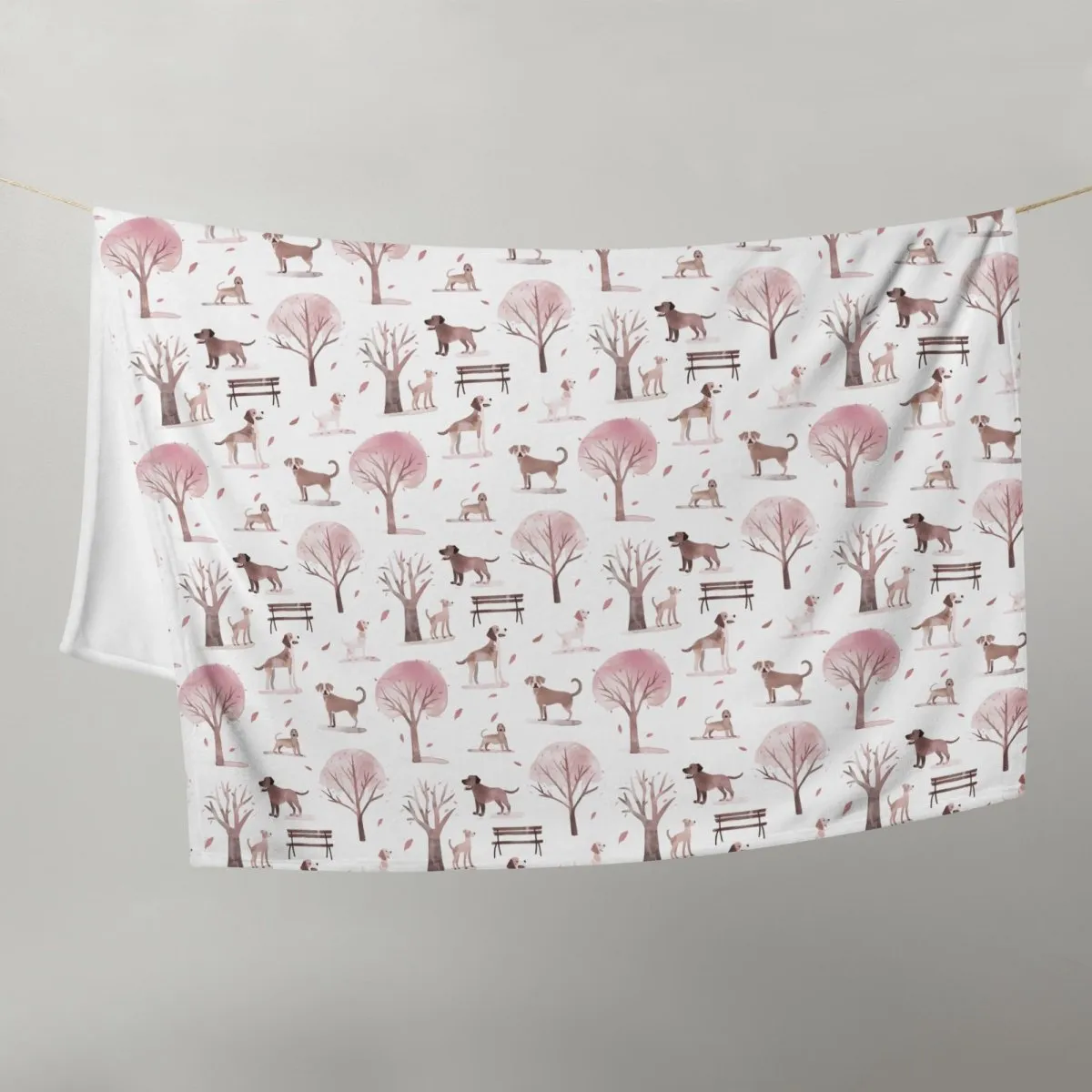 Dogs in the Park Throw Blanket